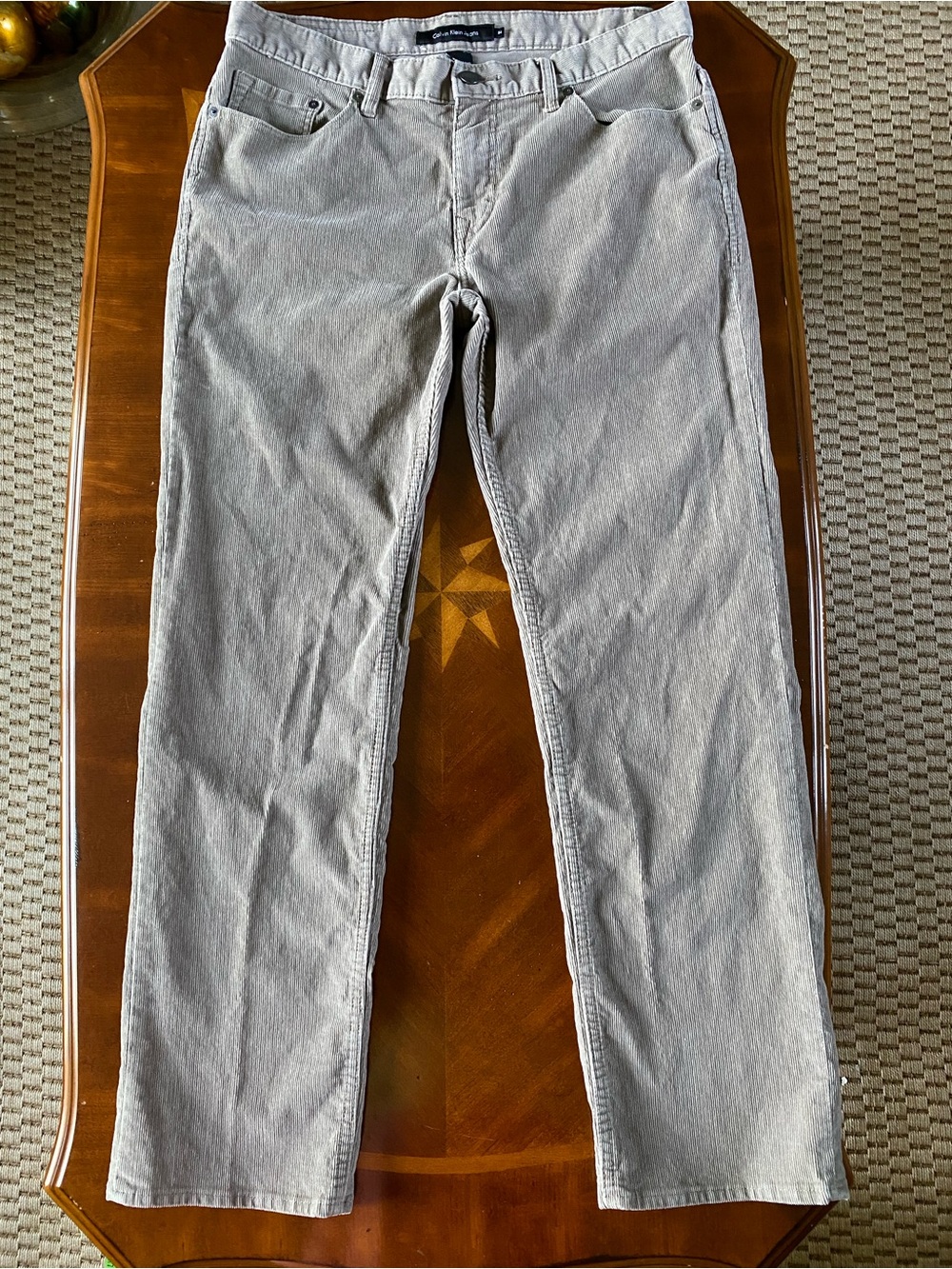 Calvin Klein Jeans Power Stretch Gray Corduroy Straight Leg Slim Pants